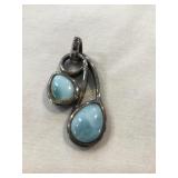 925 silver Maranlago pendant w/larimar stones,