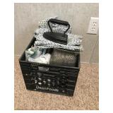 Misc lot-cast iron door stop, Kleenex box h