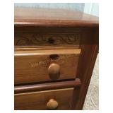 Solid wood 2 drawer nightstand,