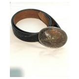 Eagle belt buckle w/40" leather belt