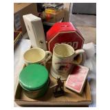 Misc items Stop sign bank, mugs(show some wear)