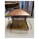 Metal bird feeder 7" high