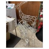 2 metal lighted deer 48" tallest, not tested