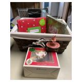 Basket 15" x 8" x 11 1/4", Spode tea kettle
