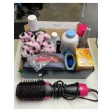 Misc hair/health items- hair dryer brush,