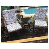 3pc. Patio furniture set - 2 chairs w/ cushions &