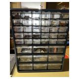 39 drawer wall storage unit w/ contents 15" x 18