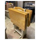 Wooden TV tray set (4) (no shipping)