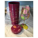 Lolita #1 Mom wine glass NIB 9"