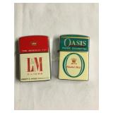 2 continental cigarettes lighters - Oasis & L&M