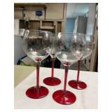 Pfaltzgraff Winterberry 4 Wine goblets 8 1/2" tall