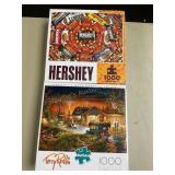 2 puzzles, 1000 pcs ea. opened boxes