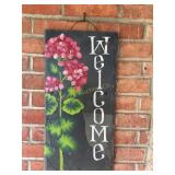 Welcome sign on Slate 11" x 22"