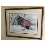 Harry Lamar Richardson "Winter Crossing" signed &