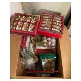 Christmas ornaments, Angel etc, boxes shows w