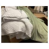Green Berkshire blanket-84" x 84" approx.,