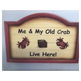 Crab Sign - plastic 15.5"x23.5"