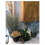7 Faux plants - largest 28"