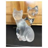 Lenox Glass cat figurine- Graceful embrace 6"