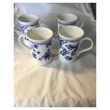 4 Mugs- bone china,crownTrent ,sapphire England