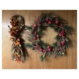 2 Wreaths wall hangings 25" longest
