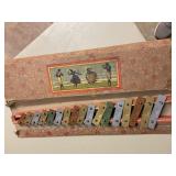 Vtg Xylophone tabletop model 16 1/4" long, box