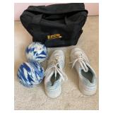Womens duckpin bowling set, Dexter shoes size 8,
