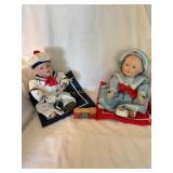 2 porcelain dolls Matthew, and Amanda, by