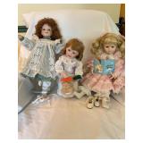 3 porcelain dolls-Katrina,, Shelley, Megan,, by