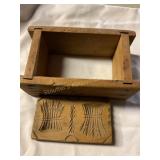 Wooden buttermold box 7" x 2 1/2" x 4"