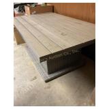 Outdoor wicker/wood patio table 57" x 21 1/2" x