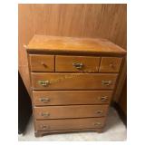 5 drawer chest oak? Shows wear 29 1/2" x 38" x
