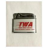 TWA Airlines cigarette lighter sapphire high