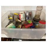 Misc hardware- screws, nails, etc. W/unlidded tote