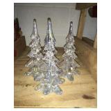 3 Glass Christmas trees 8.5'h