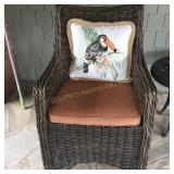 Wicker porch chair w/cushions