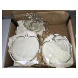 15+ Glass apple pattern lunch plates & saucers