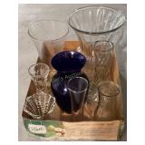 Misc. glass vases - tallest 9'