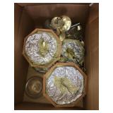 Misc. Brass & glass light fixtures (NO shipping)