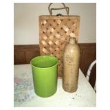 3pcs - Basket,utensil holder,pottery jug