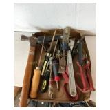 Misc hand tools- hammer, screwdriver, wrench,