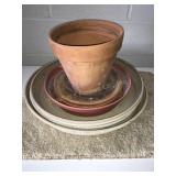 Clay pot 7',plastic pot liners - largest 18ï¿½d