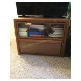 TV stand w/ drawer, w/contents 28' x 22? x 19?