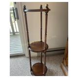 3 tier wood stand 42' tall, 11' dia, shows lite