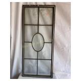 Leaded glass window panel, 10.5x23.5', some wear