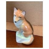 Herend Hungary Fox figurine, 5'H