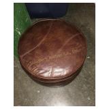 Faux leather ottoman 7.5'd x 9.5ï¿½h (No shipping)