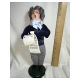 Byers Choice Caroler, w/song sheet, 11'H