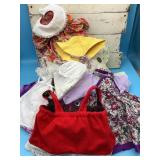 12 pc. Misc. doll clothing, 4 pr. shoes
