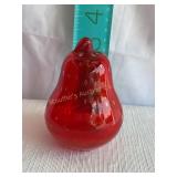Glass Strawberry paperweight 3' tall